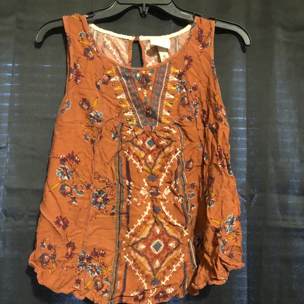 orange blouse tank